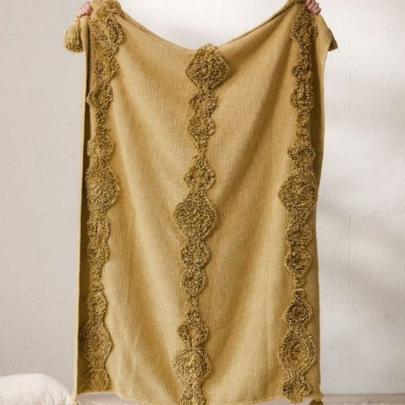 Urban Outfitters Rosie Tufted Throw Blanket In Green - Picture 2 of 11